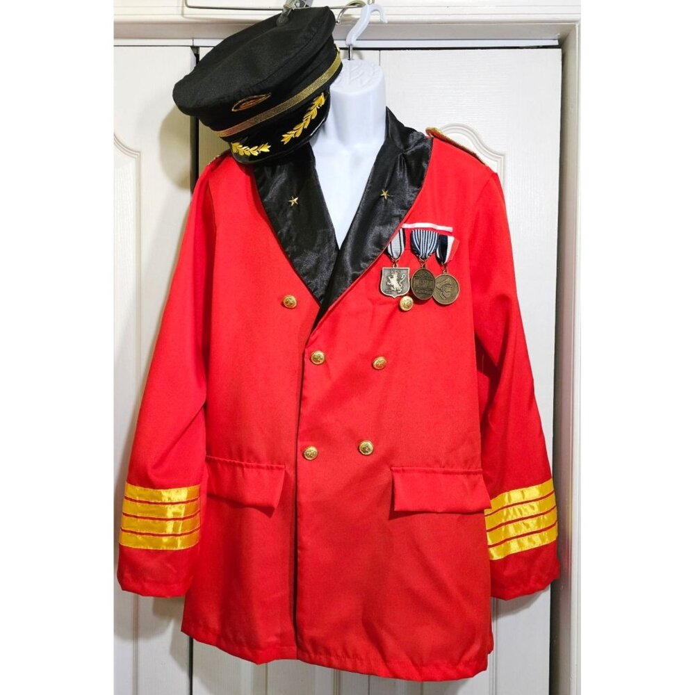 Captain Obvious Costume Red Jacket Hat Hotels.com Funny Party Halloween Adult